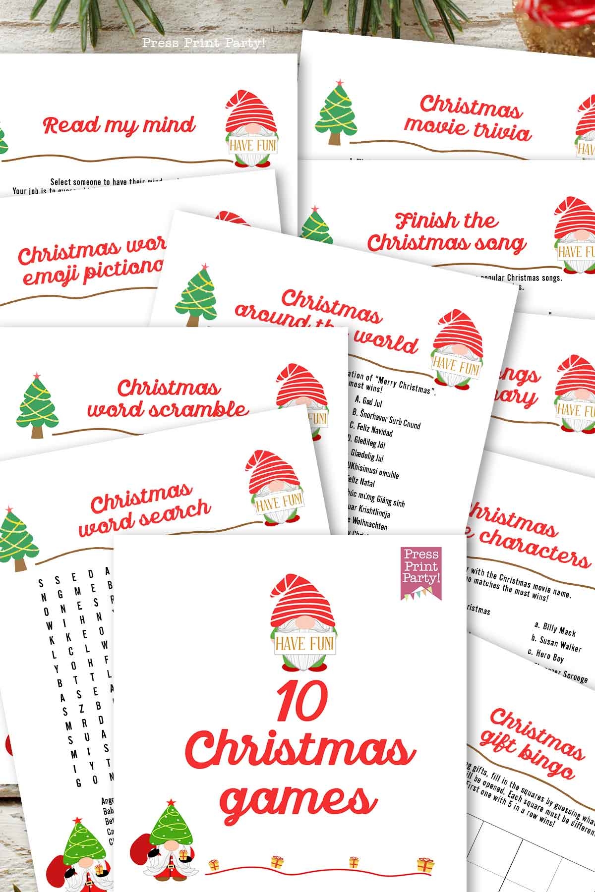 10 FREE Christmas Games Printables Press Print Party