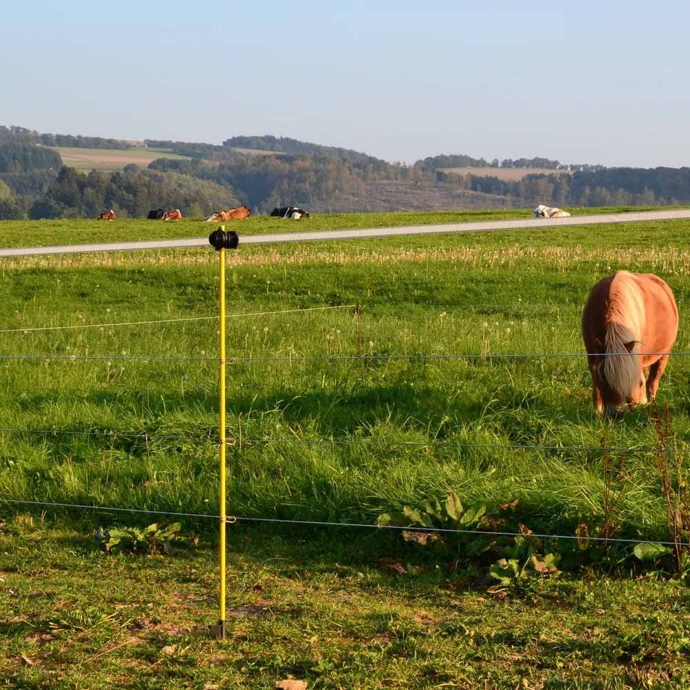 10 Yellow Fence Posts In Fiber Jaune 125 Cm HORIZONT Electric Fence Ukal