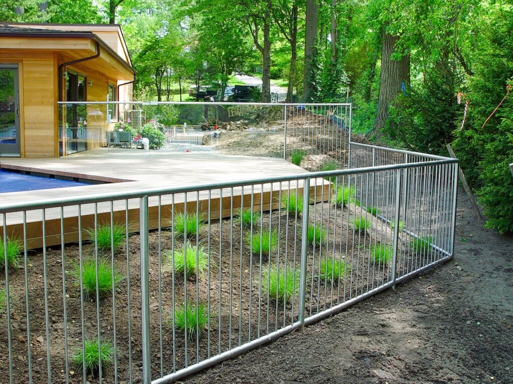 modern post and wire fence