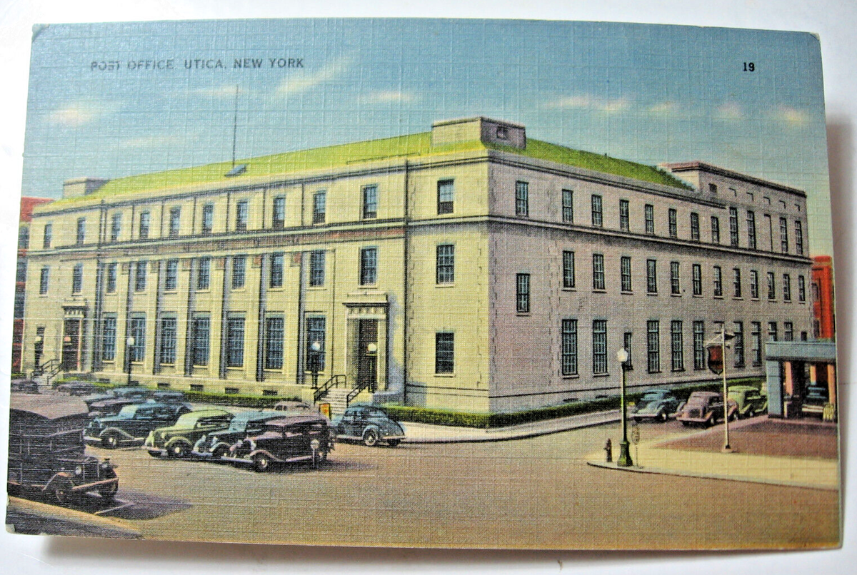 1945 Post Office Utica N Y Postcard EBay