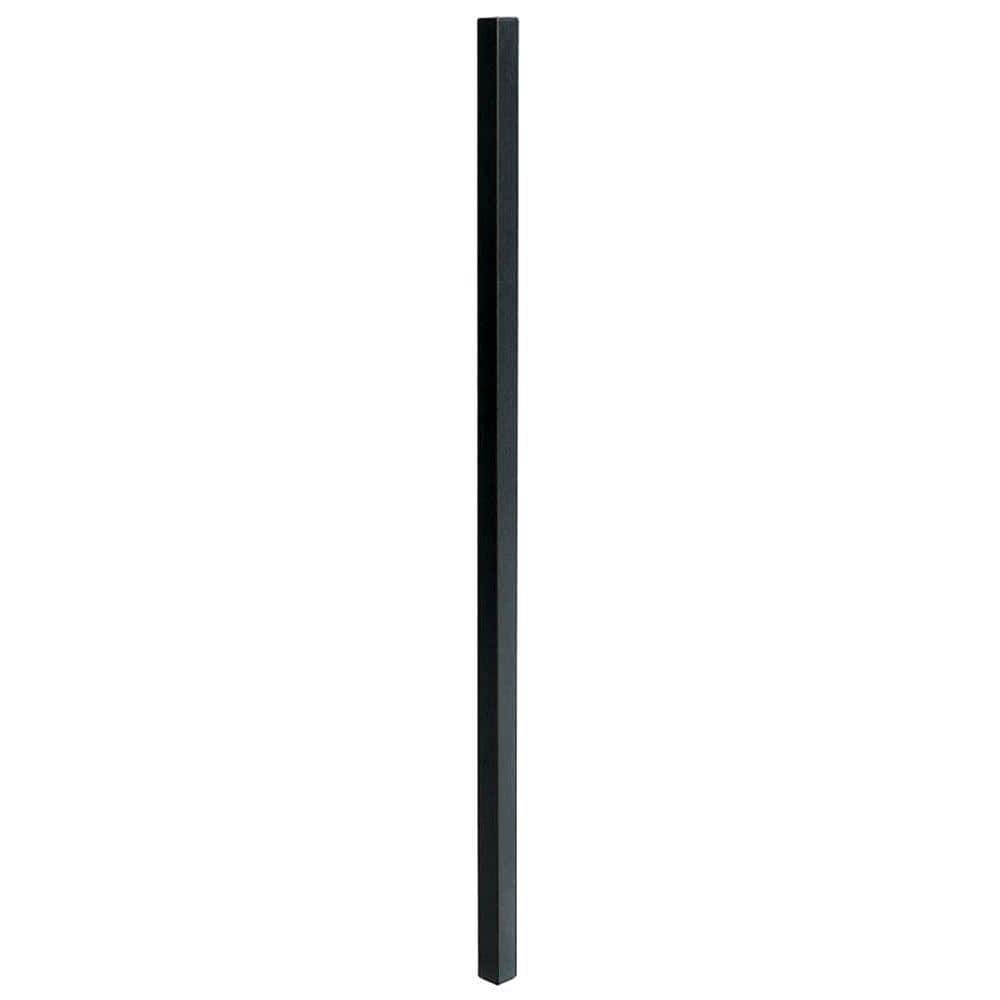 2 In X 2 In X 6 5 Ft Black Metal Fence Post With Post Cap P278PUS The Home Depot