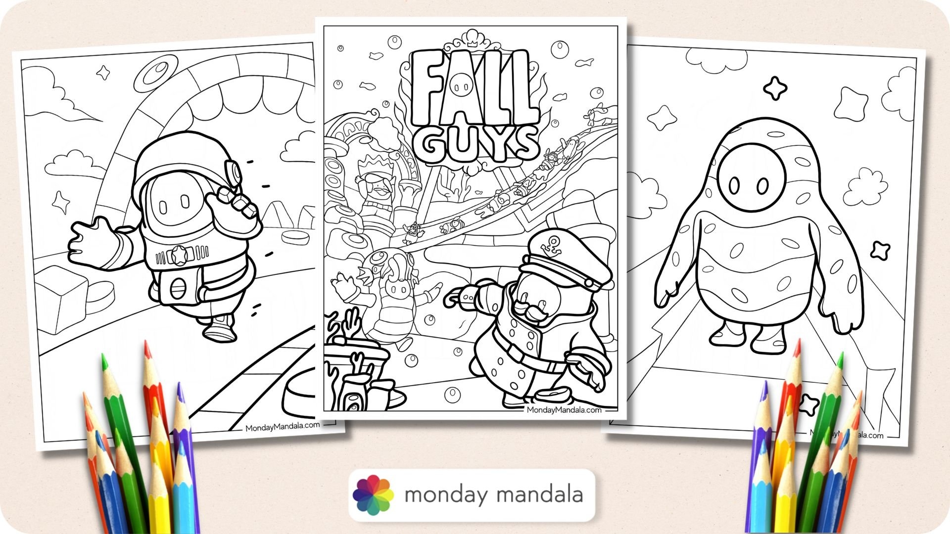 20 Fall Guys Coloring Pages Free PDF Printables 
