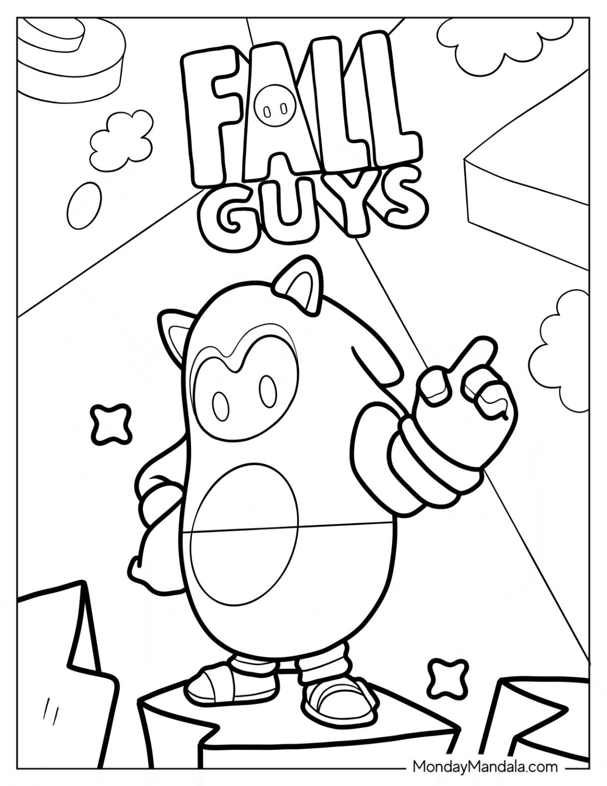 20 Fall Guys Coloring Pages Free PDF Printables 