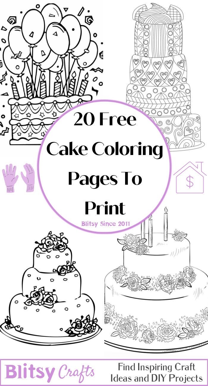 20 Free Cake Coloring Pages For Kids And Adults Blitsy