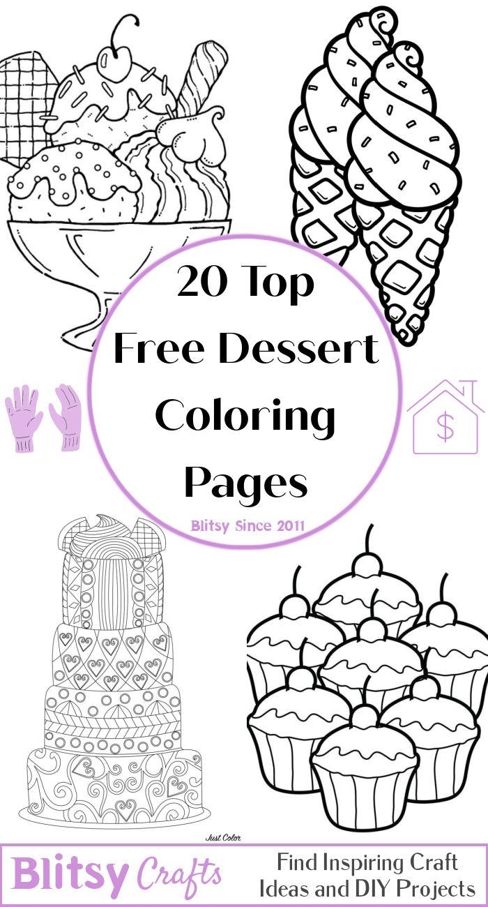 20 Free Dessert Coloring Pages For Kids And Adults Blitsy