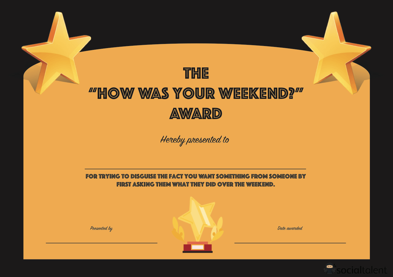 20 Hilarious Office Awards To Embarrass Your Colleagues SocialTalent