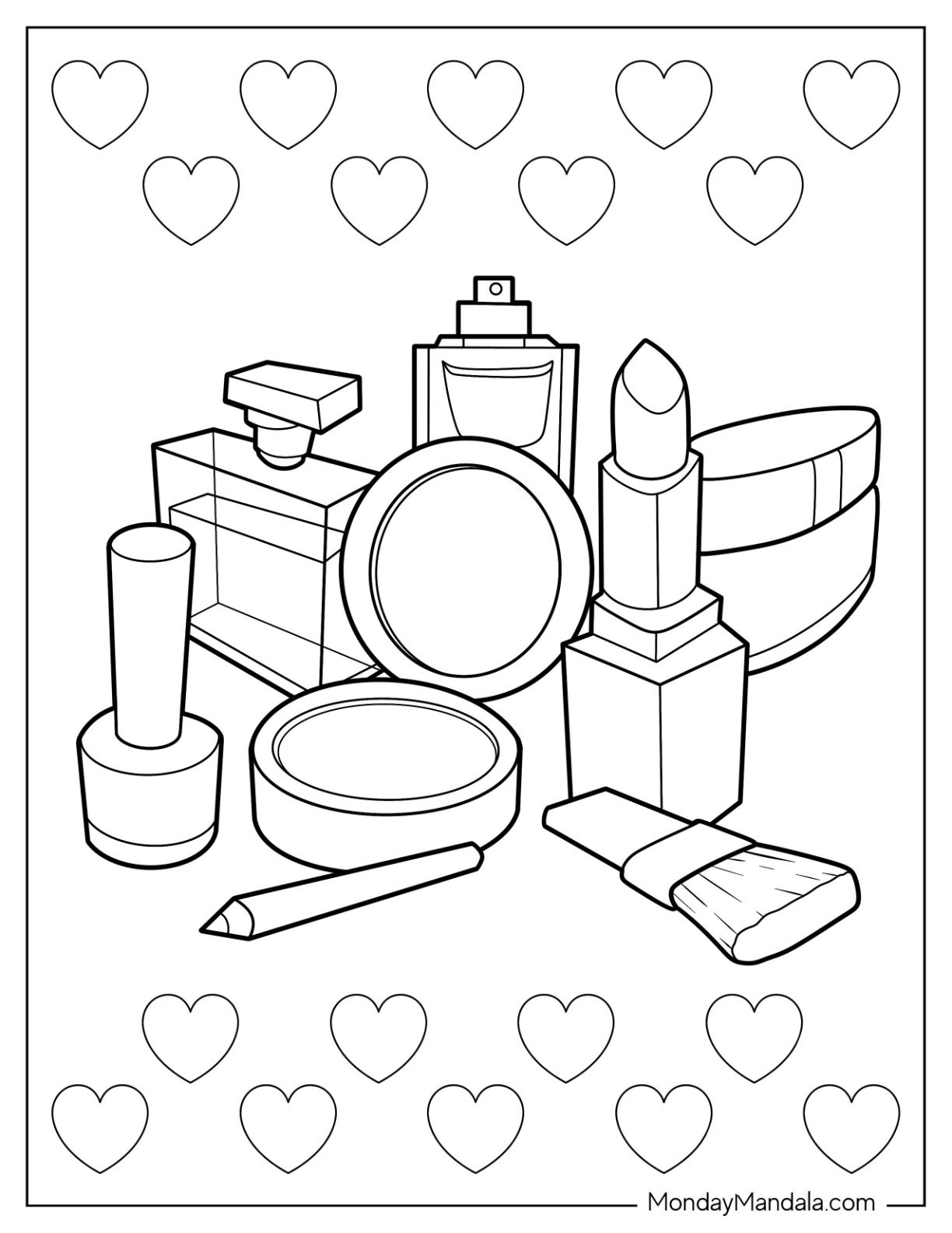 aesthetic coloring pages of skincare products