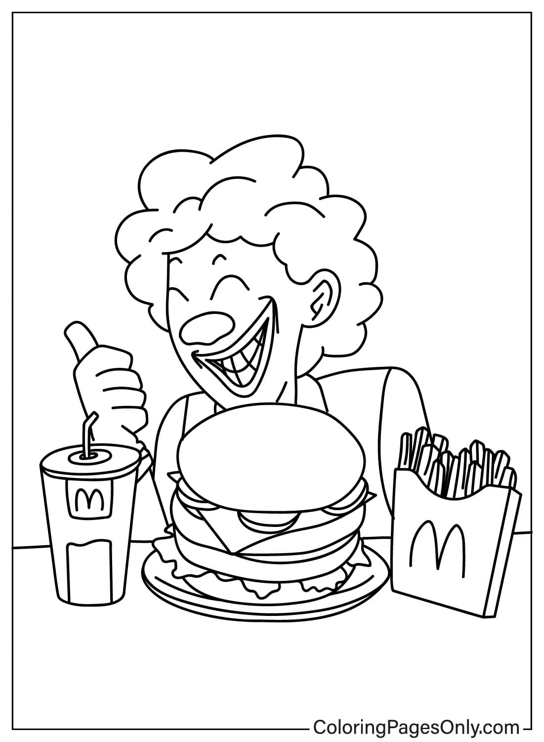 aestehetic mcdonalds coloring page
