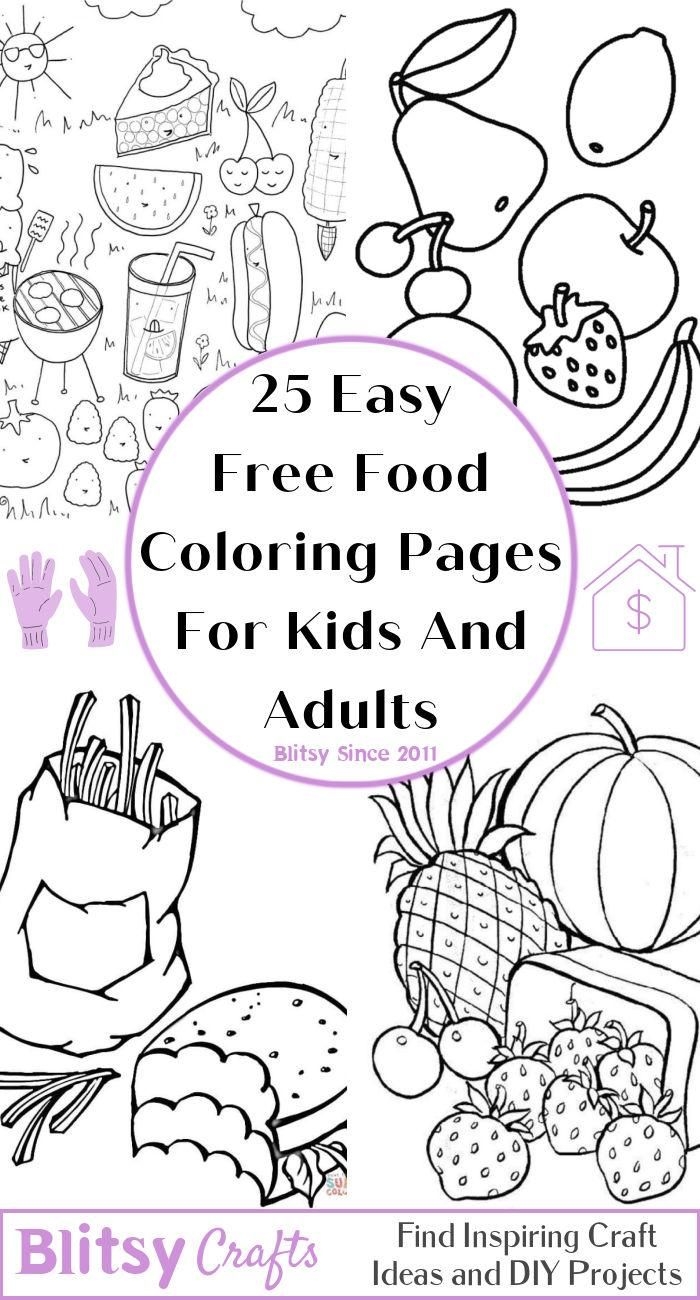 25 Free Food Coloring Pages For Kids And Adults