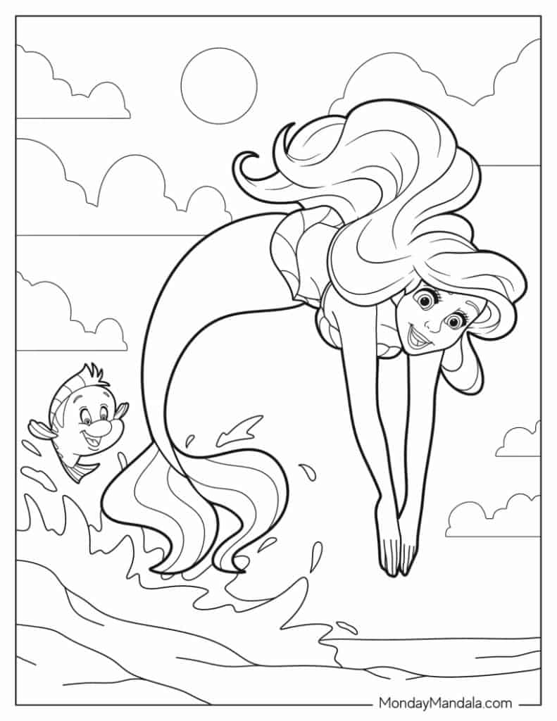 28 Ariel Coloring Pages Free PDF Printables 