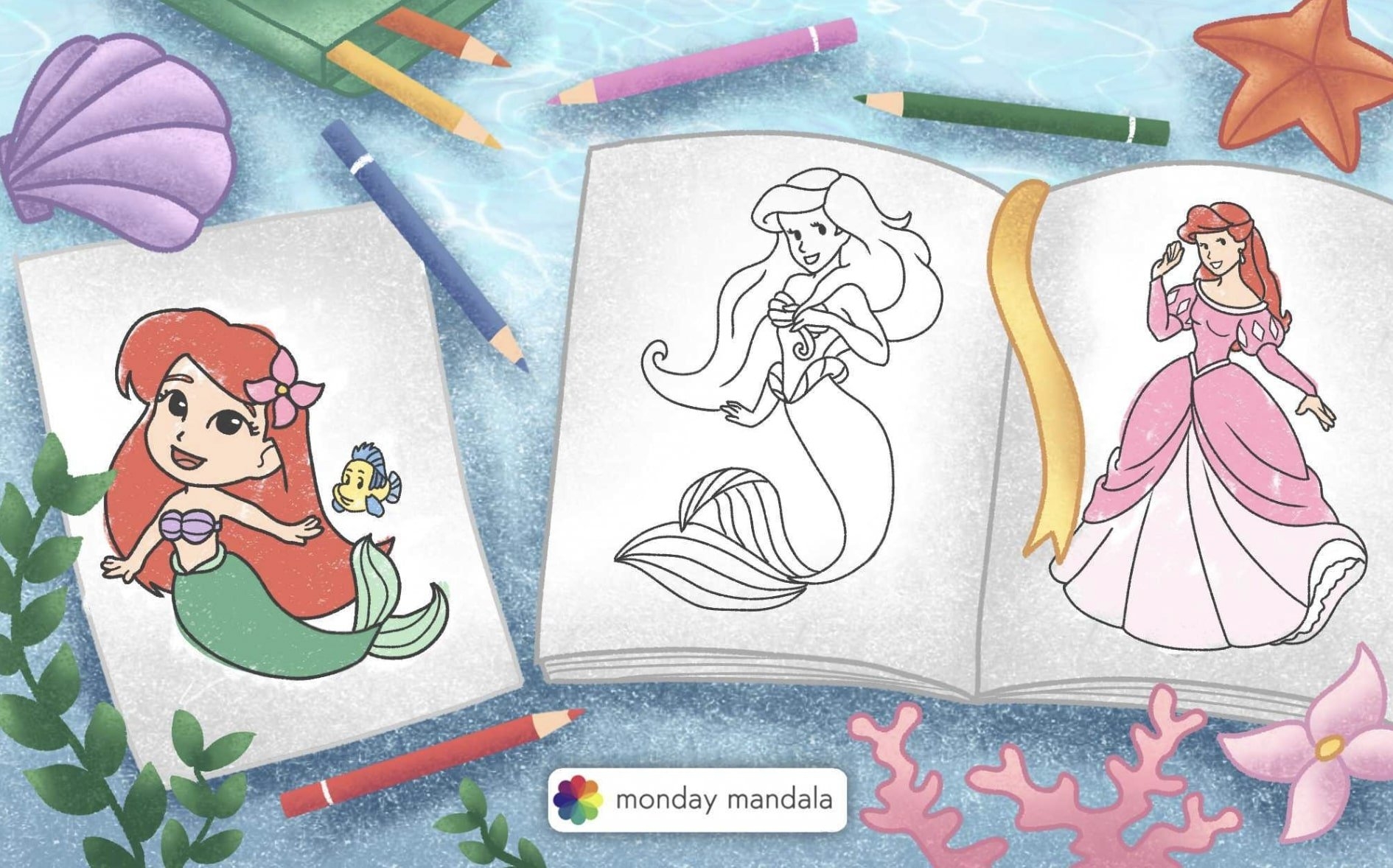 little mermaid 1 coloring page