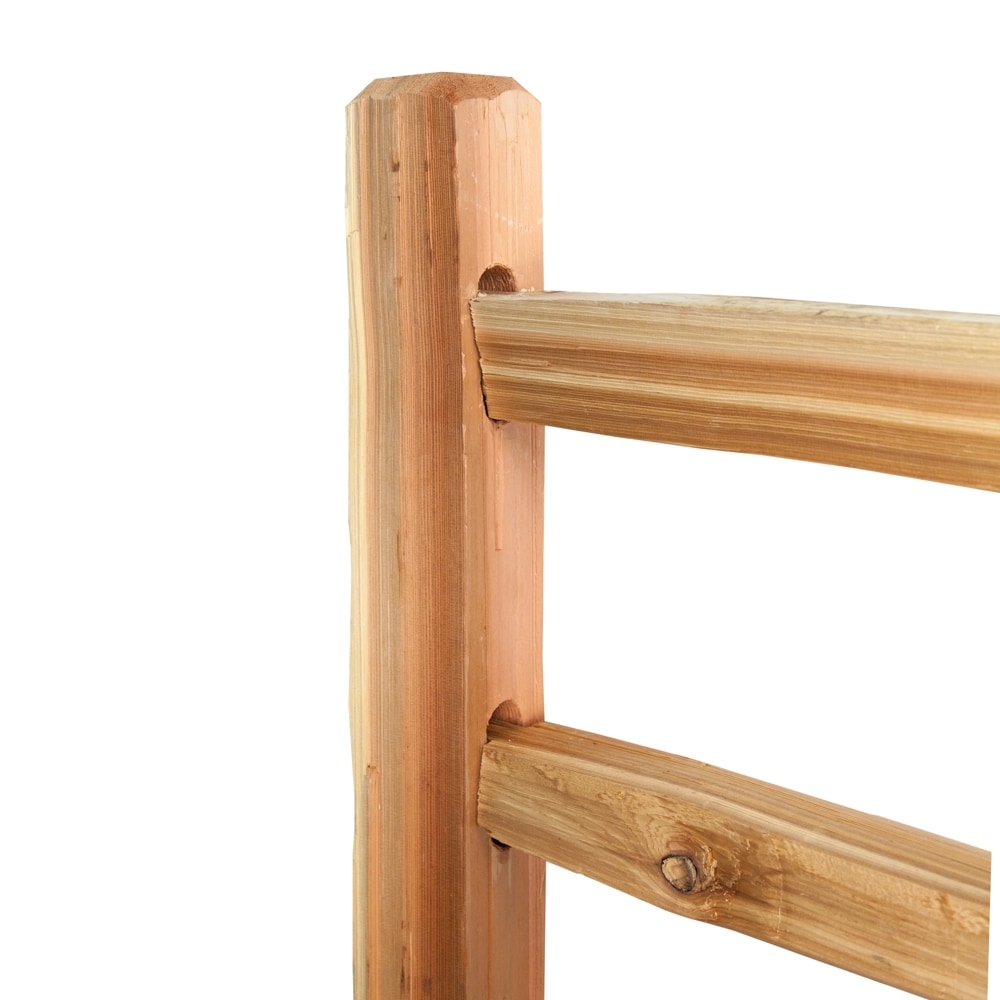 3 1 2 in X 3 1 2 in X 4 ft Western Red Cedar Split Rail Line Wood Fence Post In The Wood Fence Posts Department At Lowes
