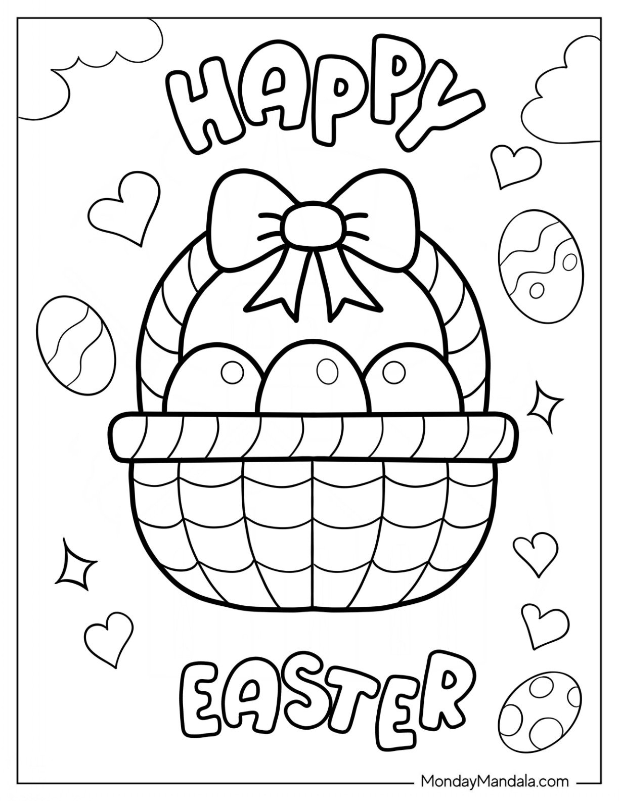 aesthetic easter coloring sheets