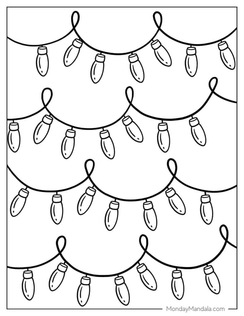 31 Christmas Lights Coloring Pages Free PDF Printables 