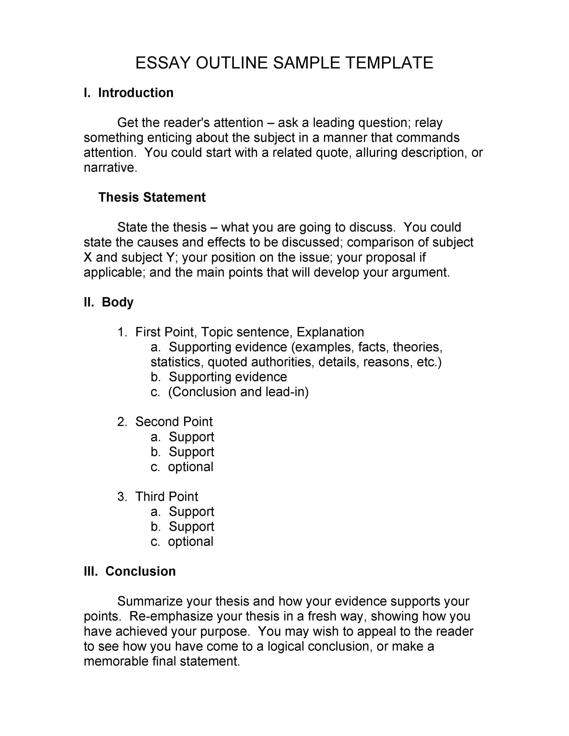 37 Outstanding Essay Outline Templates Argumentative Narrative Persuasive 