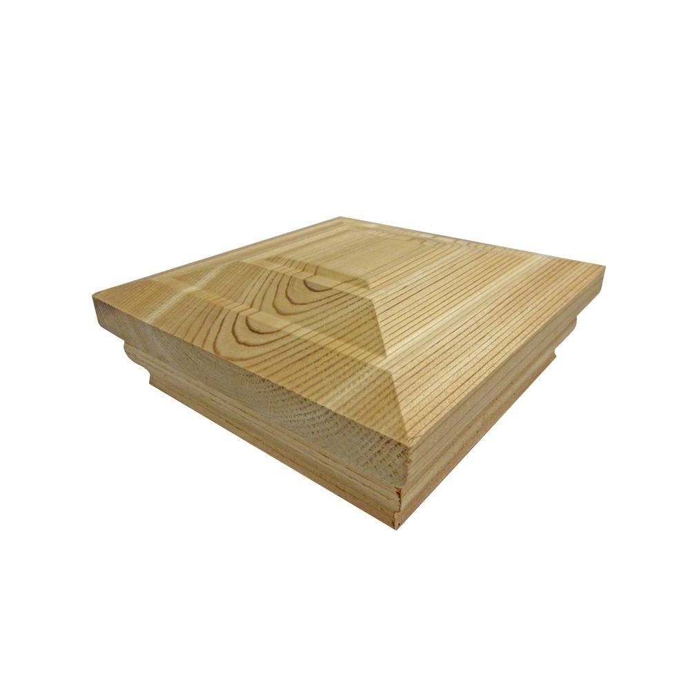 4 In X 4 In Step In Flat Top Cedar Post Cap Step In Flat Top The Home Depot