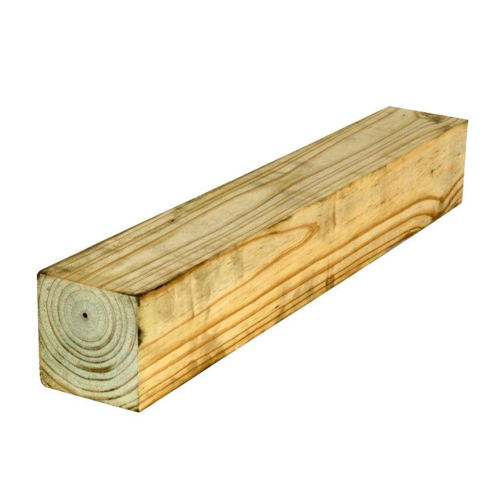 4 In X 4 In X 10 Ft 2 Pressure Treated Ground Contact Southern Pine Wood Post 4220254 The Home Depot