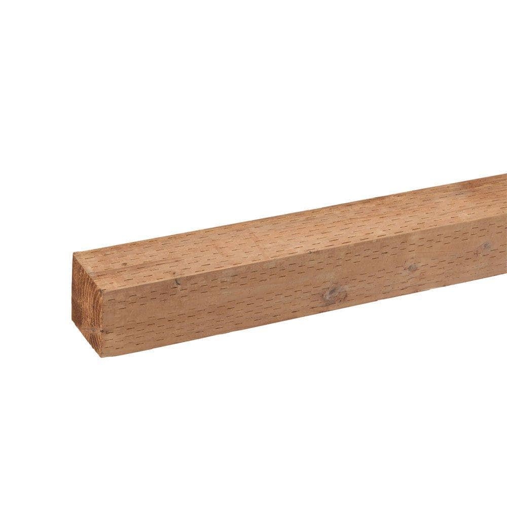 4 In X 4 In X 10 Ft Hem Fir Construction Select Pressure Treated Timber Wood Post 549000104041000 The Home Depot