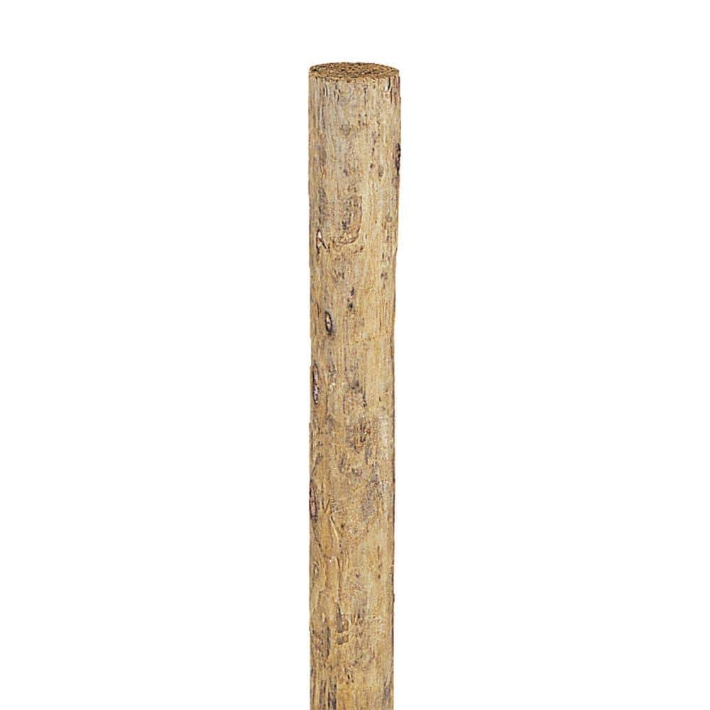 4 In X 4 In X 7 Ft Pressure Treated Wood Round Fence Post P0400754 The Home Depot
