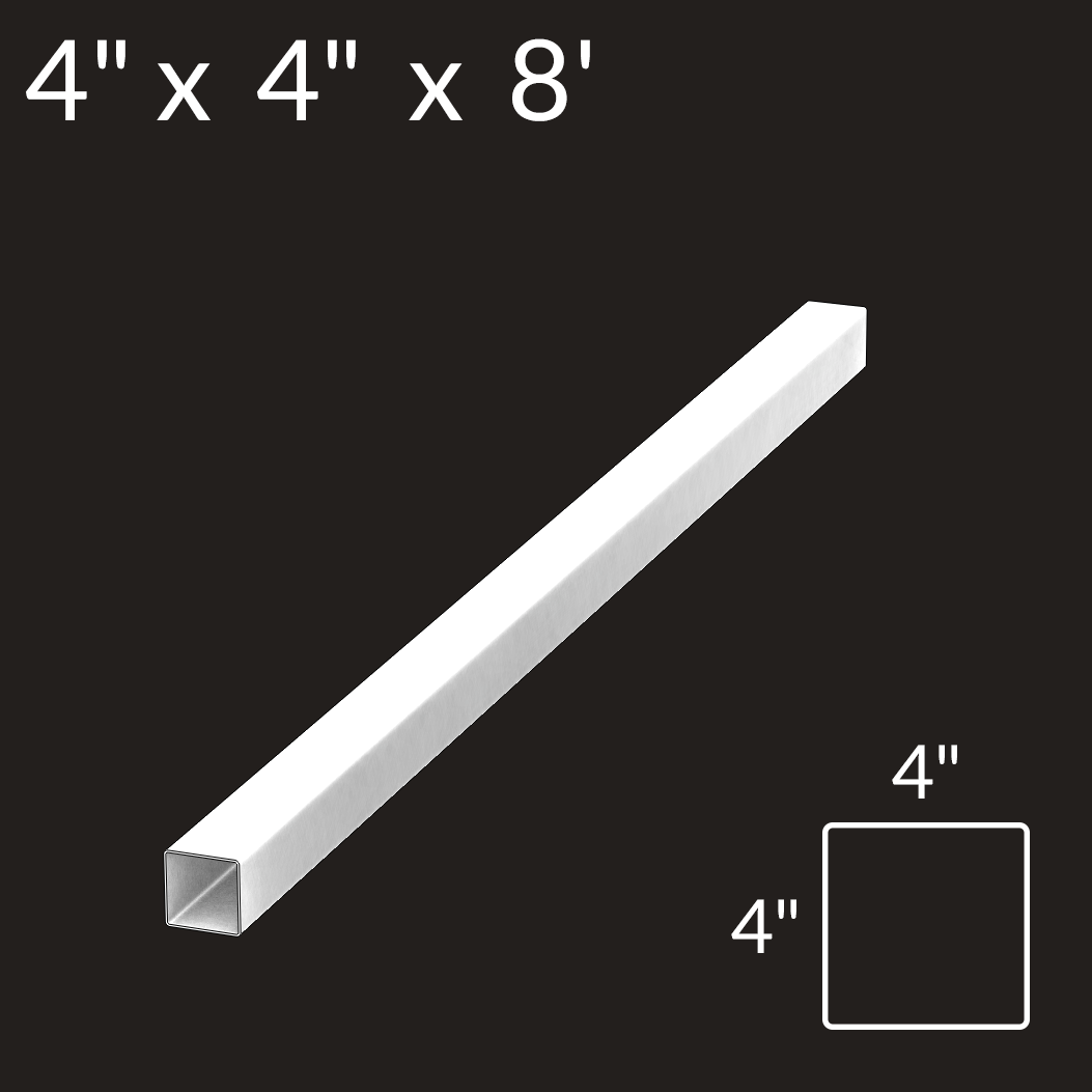 4 inch X 4 inch X 8 foot Vinyl Fence Post Corner White