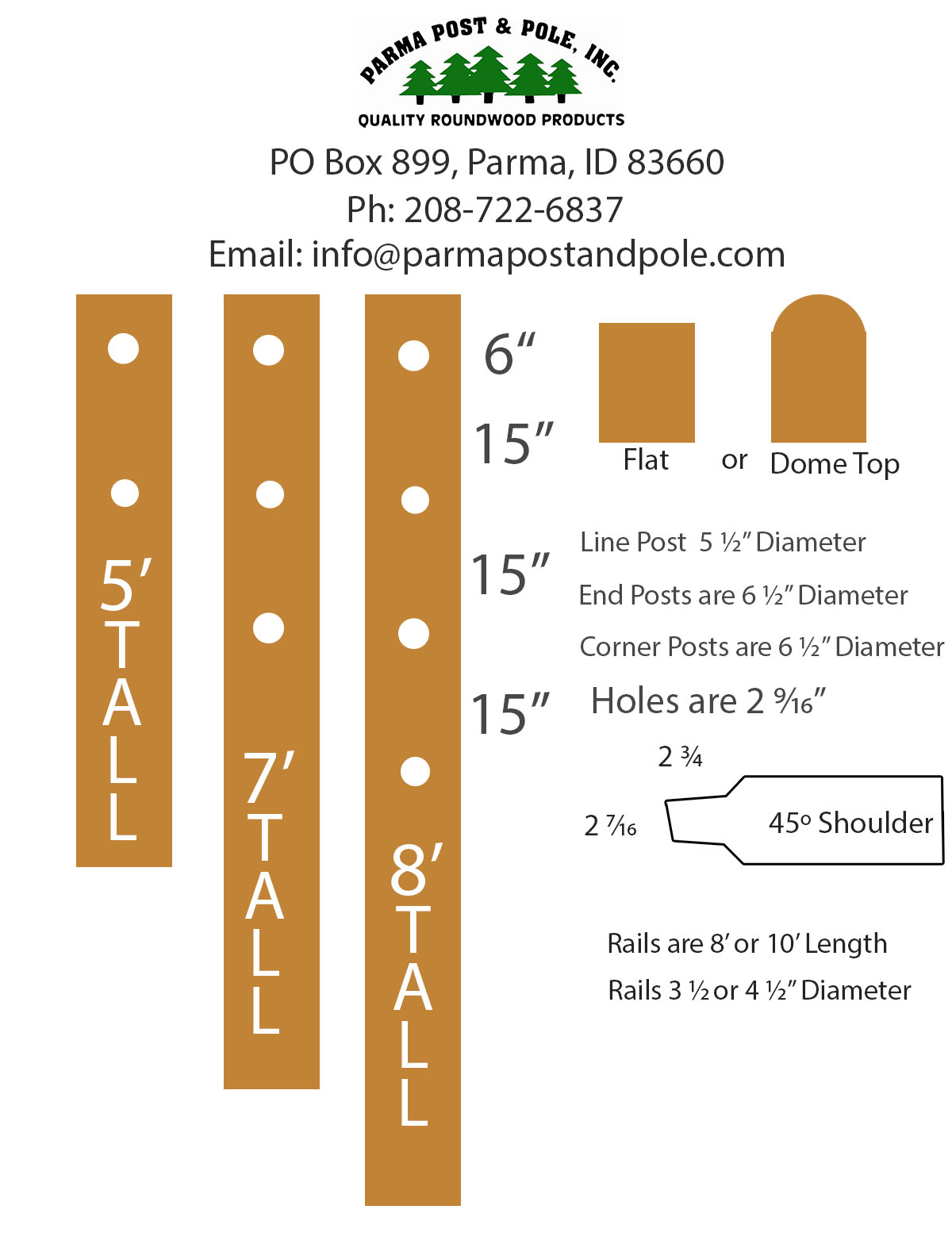 4 Rail Doweled Wood Fences Parma Post Pole
