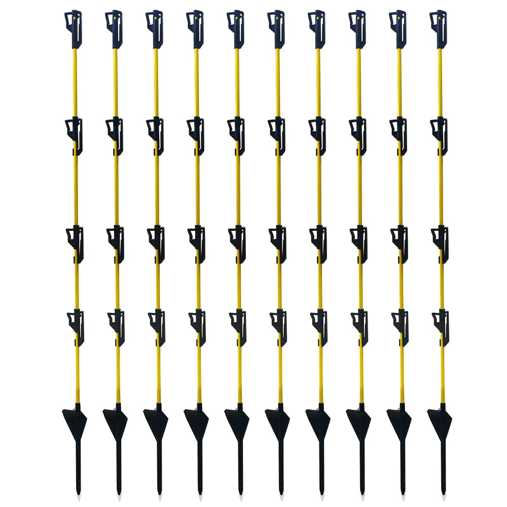 48 Inch Electric Fence Posts Step In Fiberglass Insulated Plastic Electric Fence With Post Electric Fence Stakes For Dogs 10 Pack Amazon ca Patio Lawn Garden