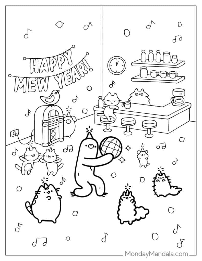 48 Pusheen Coloring Pages Free PDF Printables 