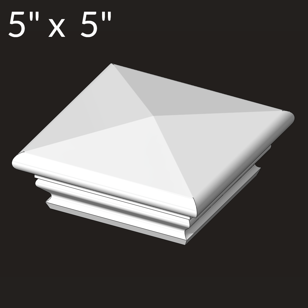 5 inch X 5 inch Vinyl Post Cap Federation White
