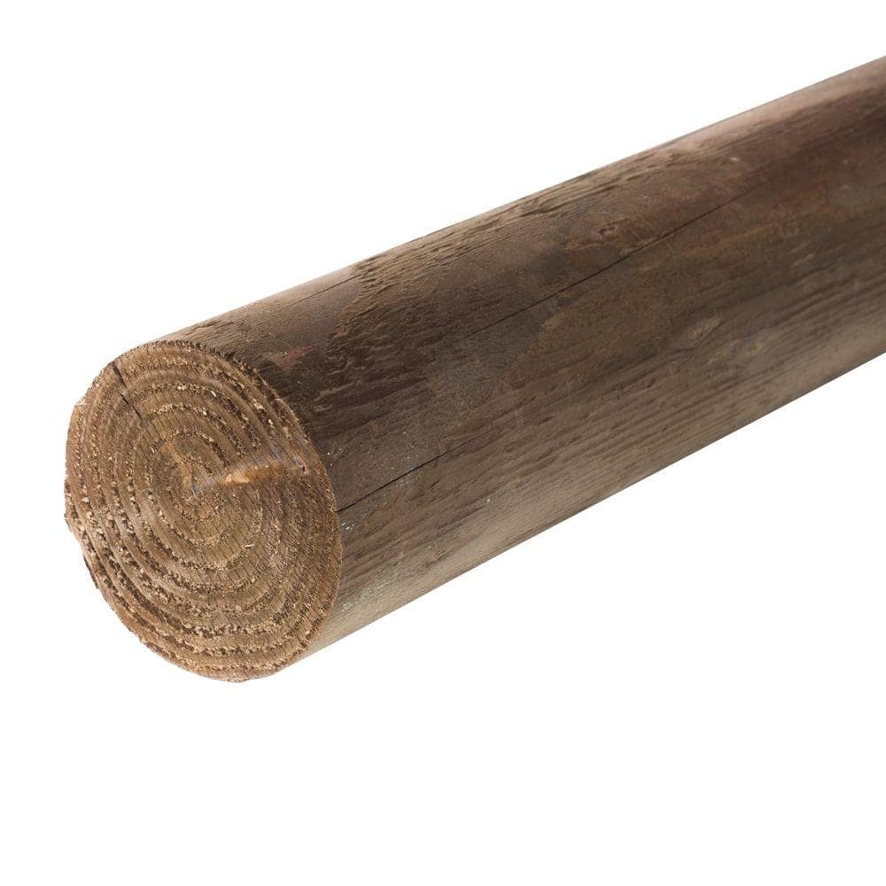 6 In X 6 In X 8 Ft Pressure Treated Round Post Pole 938029 The Home Depot