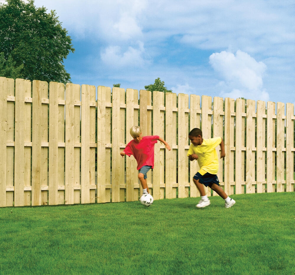 6 X 8 Pressure Treated Shadow Box Wood Fence Panel At Menards 