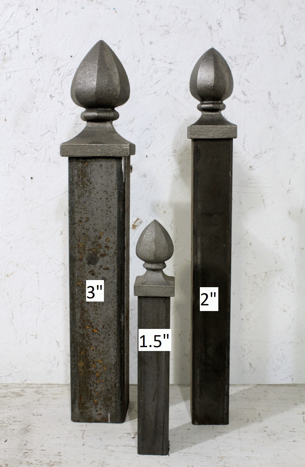 6ft Chamberlain 3 sq Metal Fence Post Wrought Iron Gates Support Fence Outdoor Gate Hardware Parts Accessories