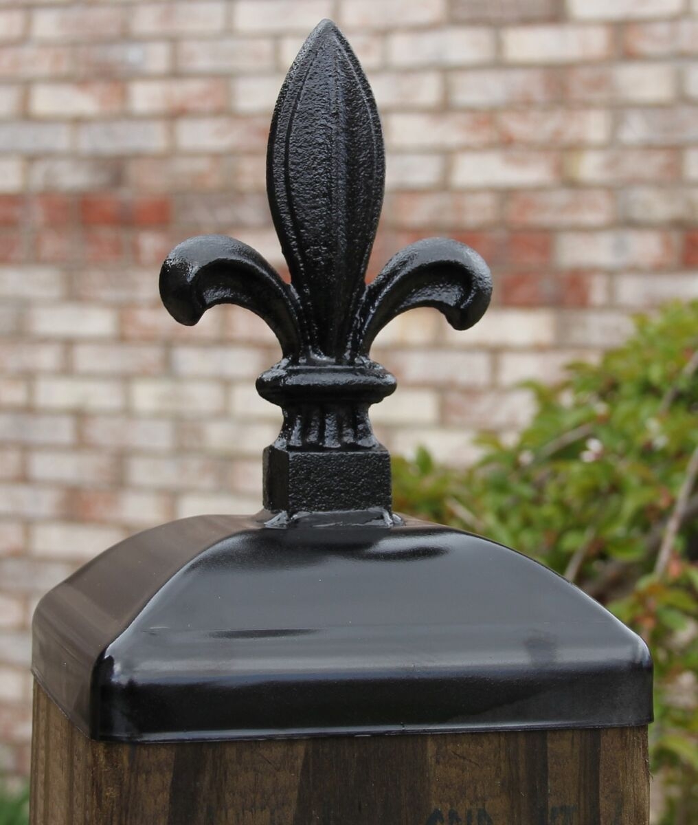 6x6 Cast Iron Fleur De Lis Post Cap For Wood Fence Post Decorative Fence Topper EBay