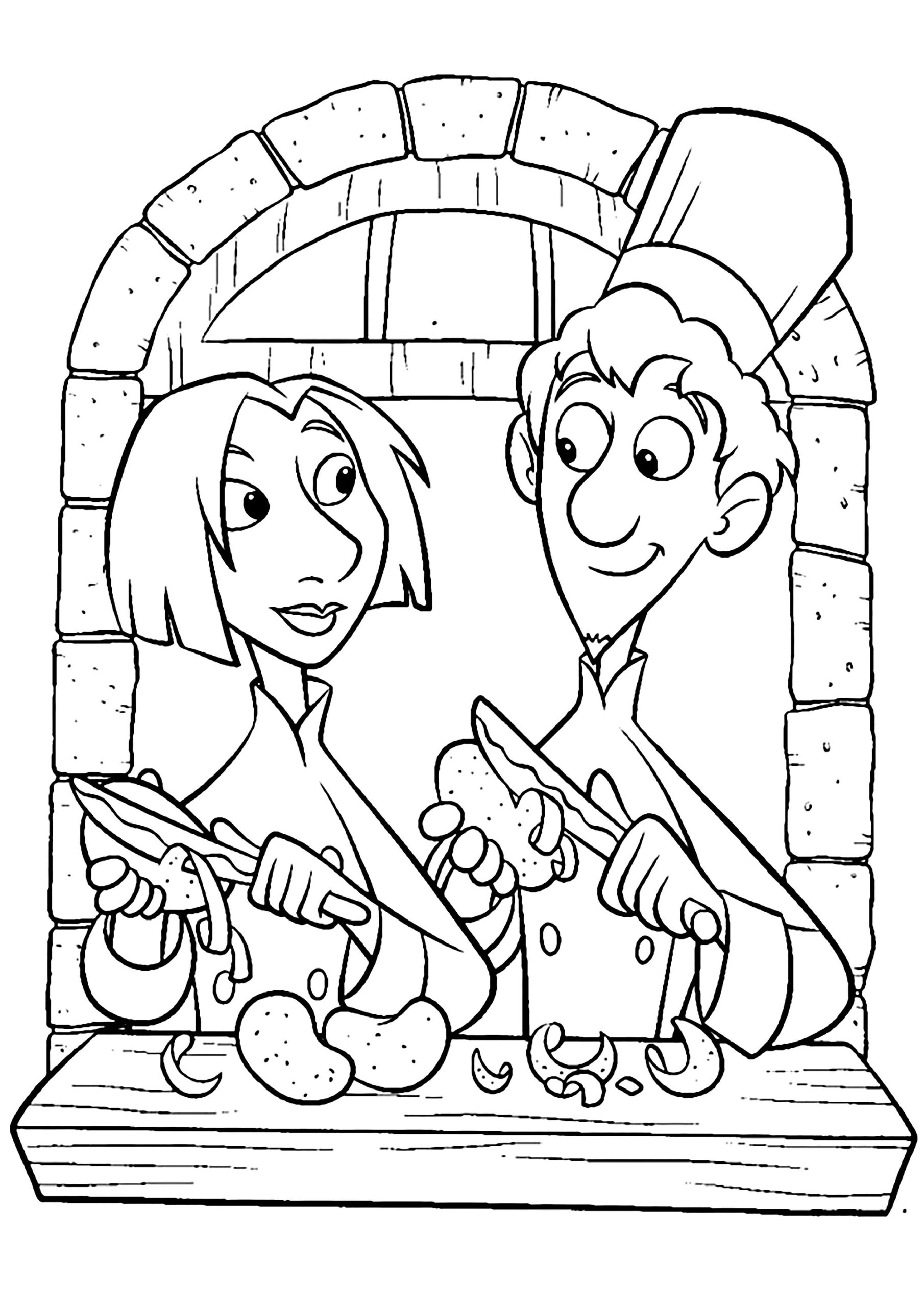 Alfredo Linguini And Colette Tatou Ratatouille Coloring Pages