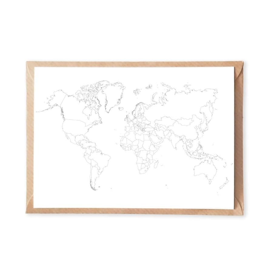 Amazon 5pcs Plain Outlines World Map Postcard Travel Map To Color In World Travel Vacation Postcards With Political Map Of The World Countries Outlines Map For Adult Coloring A6 Office Products