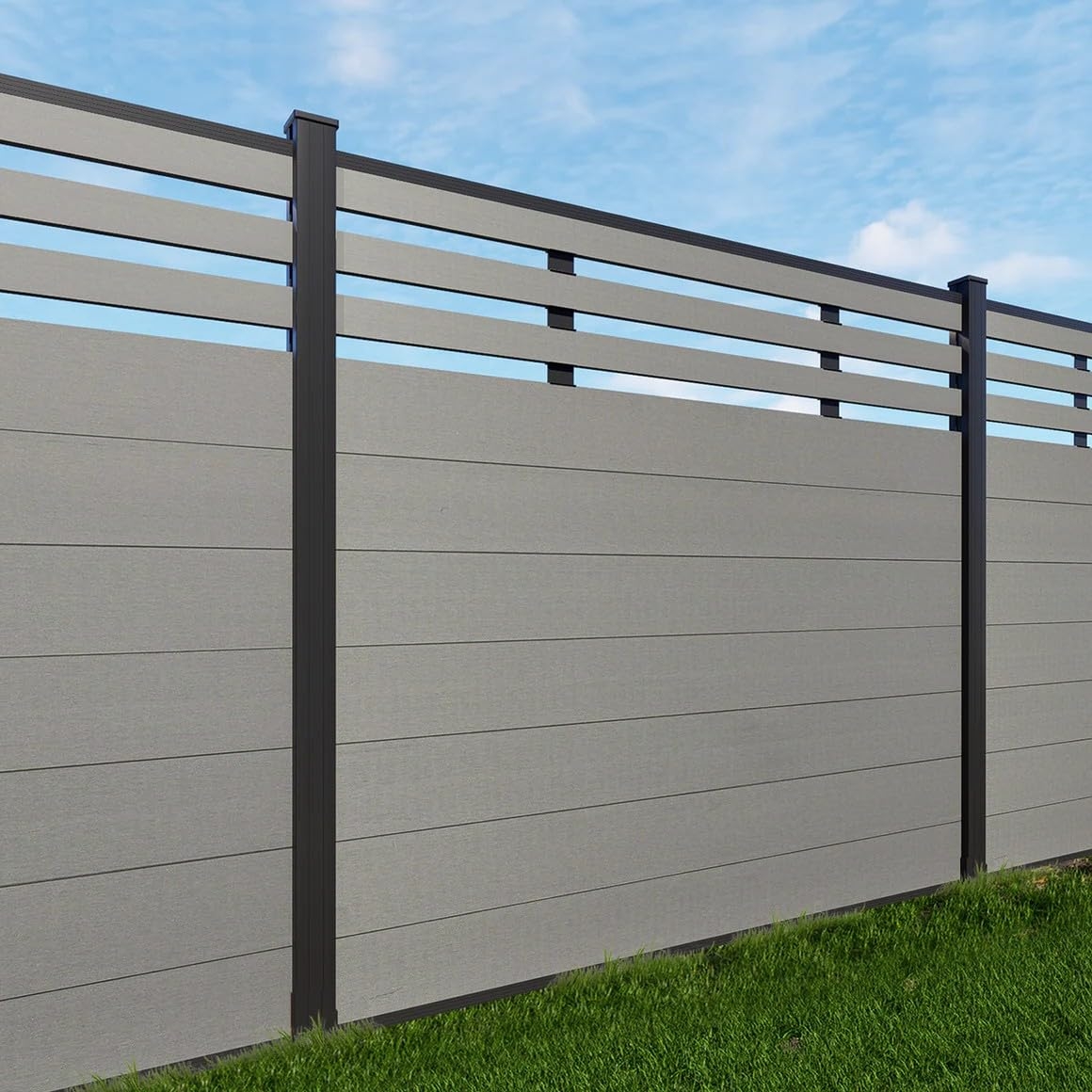 Amazon 6 Feet 6 Feet Privacy Fence With 2 Posts For Outdoor Decorative Barrier Screen For Garden Patio Lawn Waterproof Wood Plastic Composite Fencing Panels For Pool Gray Patio Lawn Garden