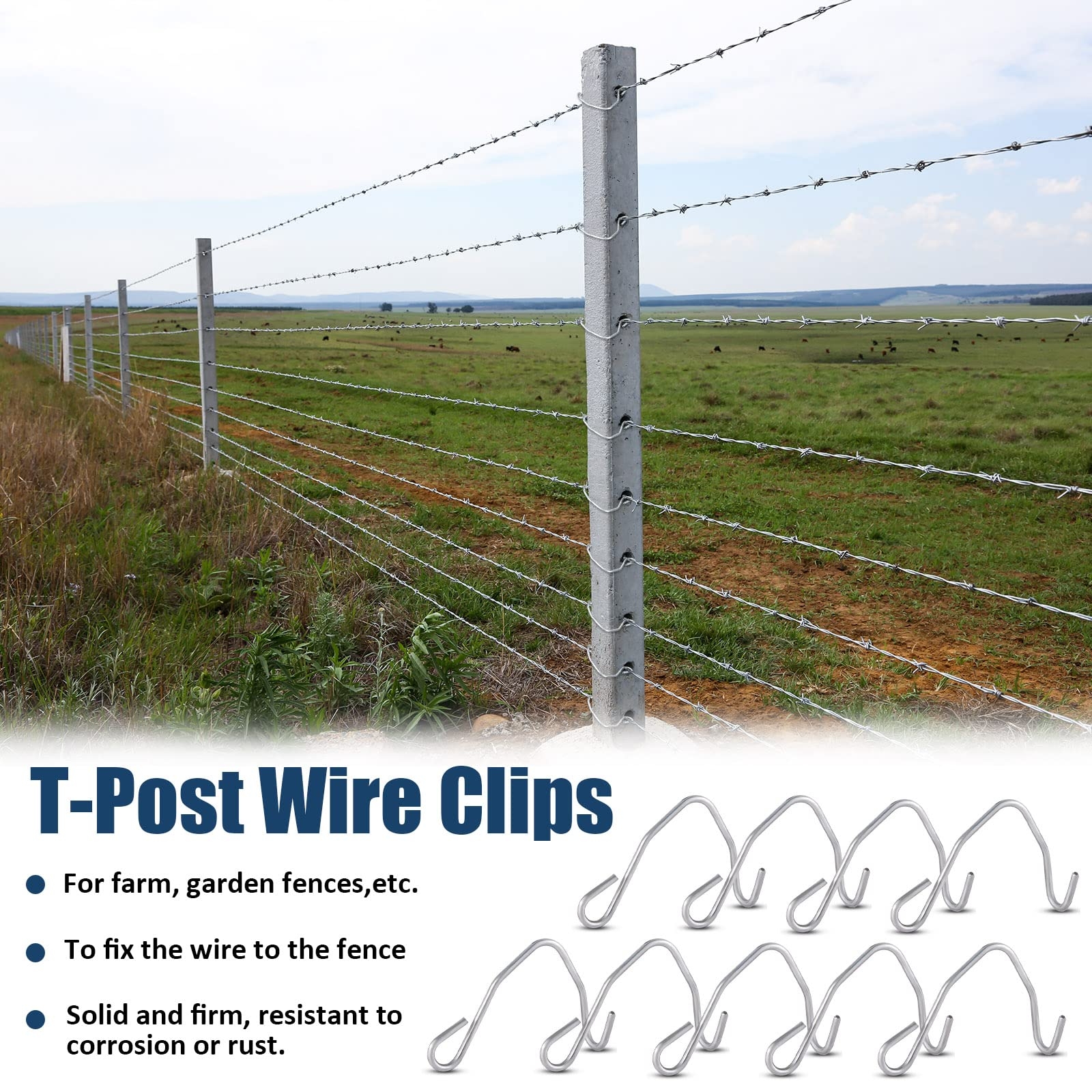 Amazon Amylove 500 Pcs T Post Clips Wire Fence Clips Fencing Clips For Securing Rust Resistant Galvanized Steel Barbed Wire Garden Farm Highway Sport Fences Patio Lawn Garden