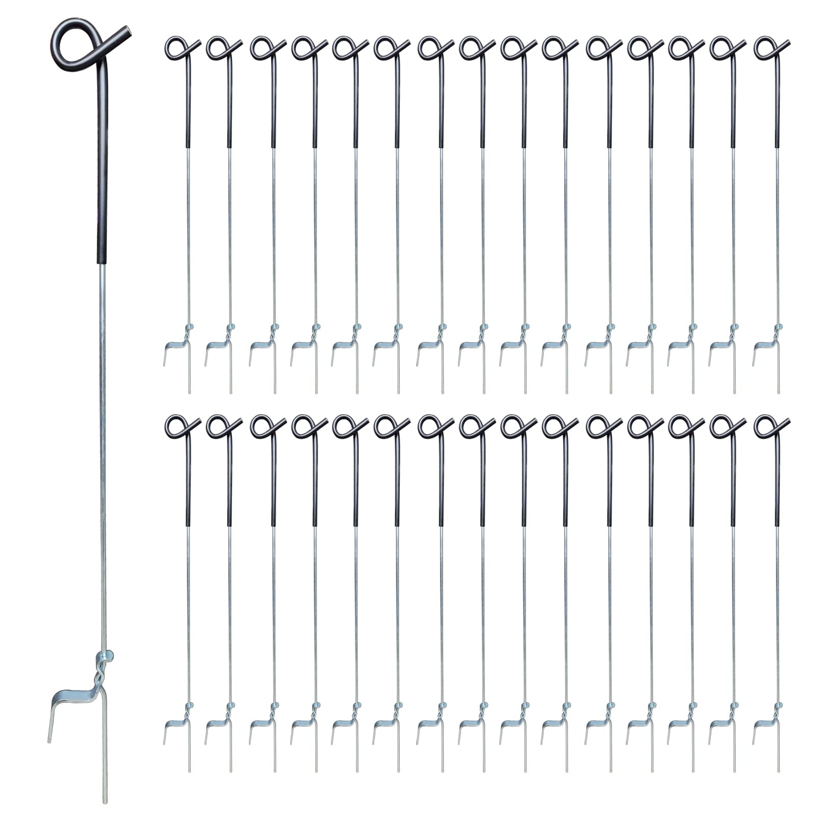 Amazon ARIFARO Step In Fence Post 41 Inch Pig Tail Step in Fence Post Electric Fencing Post Metal Fence Post For Control Of Most Animals Pack Of 30 Black Patio Lawn Garden