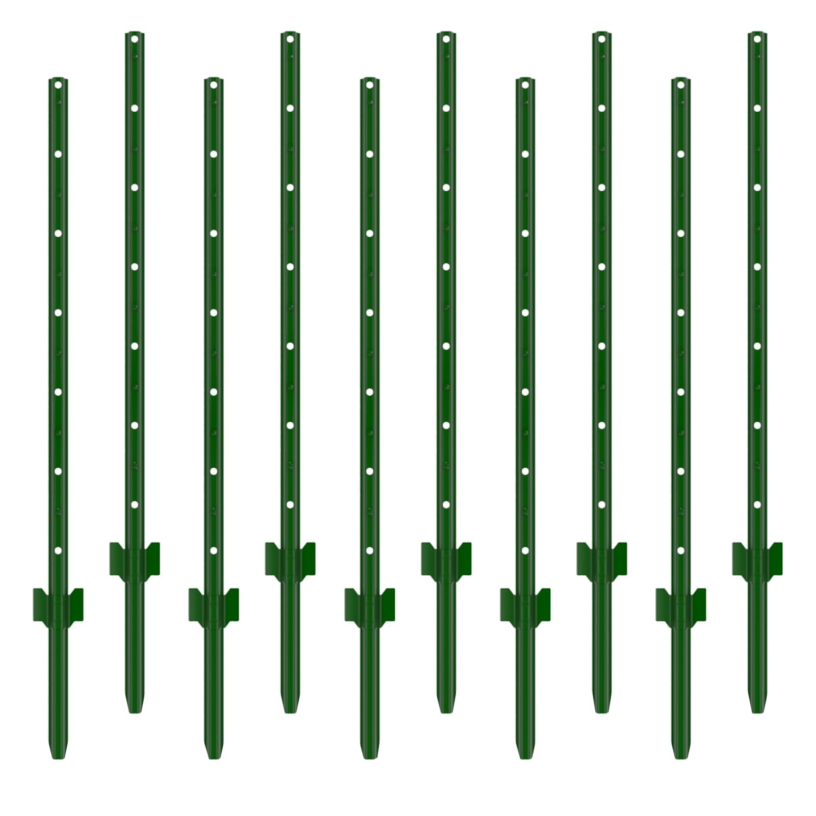 Amazon BRRIY 3 4 5 6 7 Feet Metal Fence Post 4 Feet 10 Pack Heavy Duty Garden Fence Post Steel Fence Post With U Channel No Dig U Pointed Bottom Fence Posts Corner Anchors For Yards Lawns And Gardens 