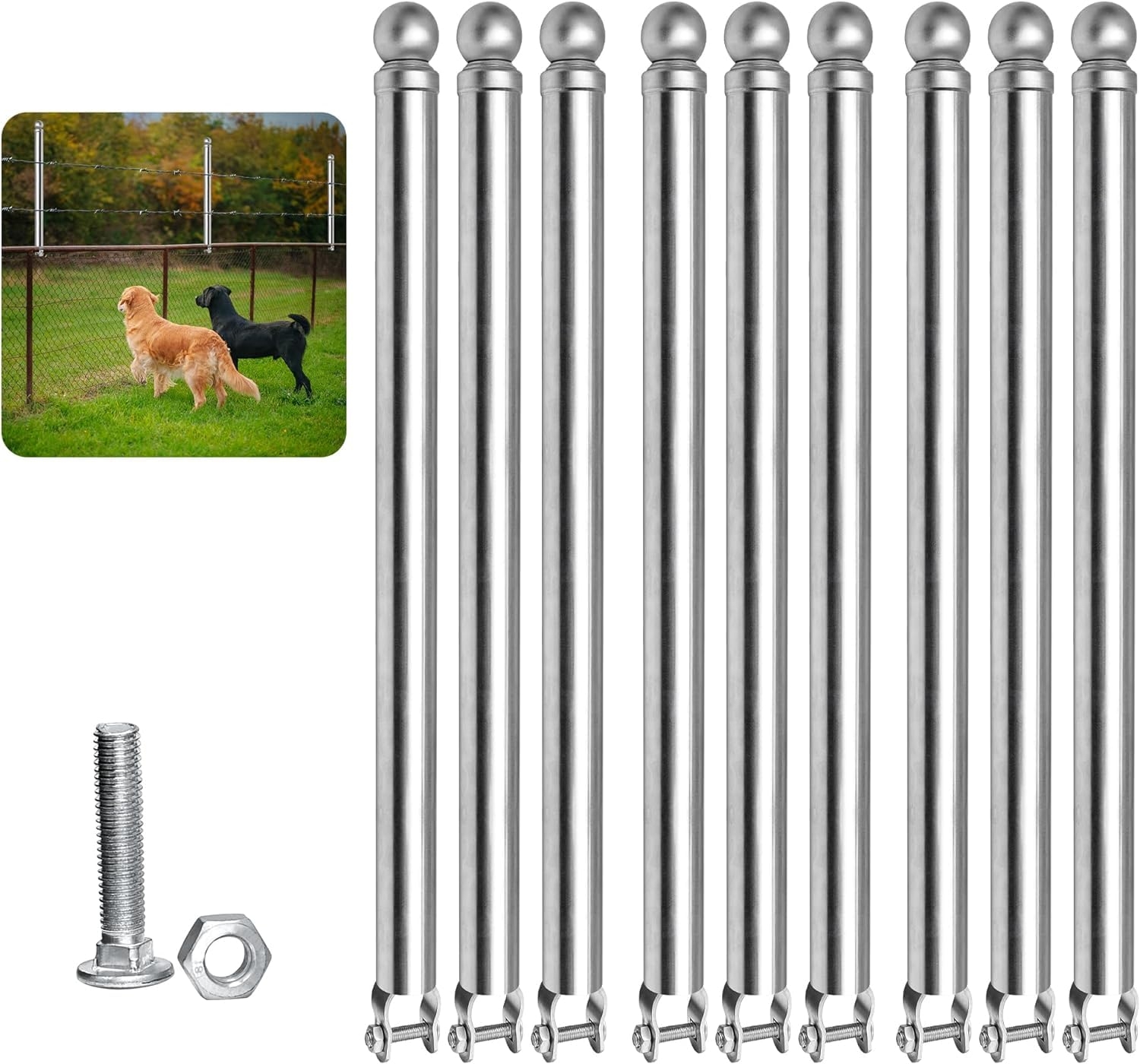 Amazon Chain Link Fence Post Height Extender For Dogs Deer Heavy Duty Privacy 2 Ft Fence Extender Prevents Jumping 9 pack Patio Lawn Garden