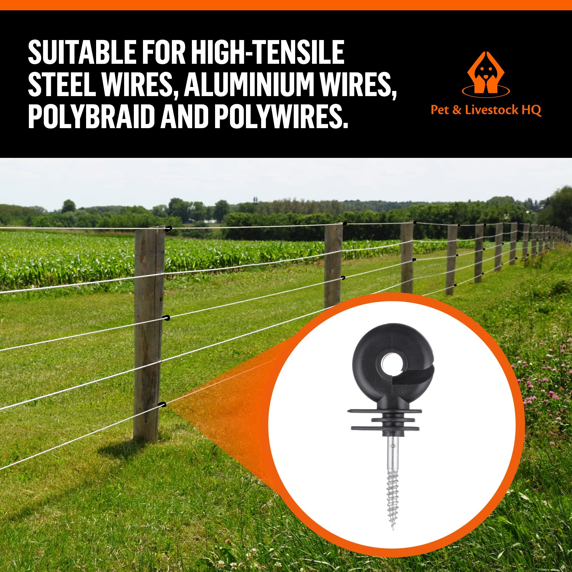 Amazon Electric Fence Insulators Screw in Wooden Posts Suitable For Polytape Polywire Tape Rope Electric Wire Patio Lawn Garden