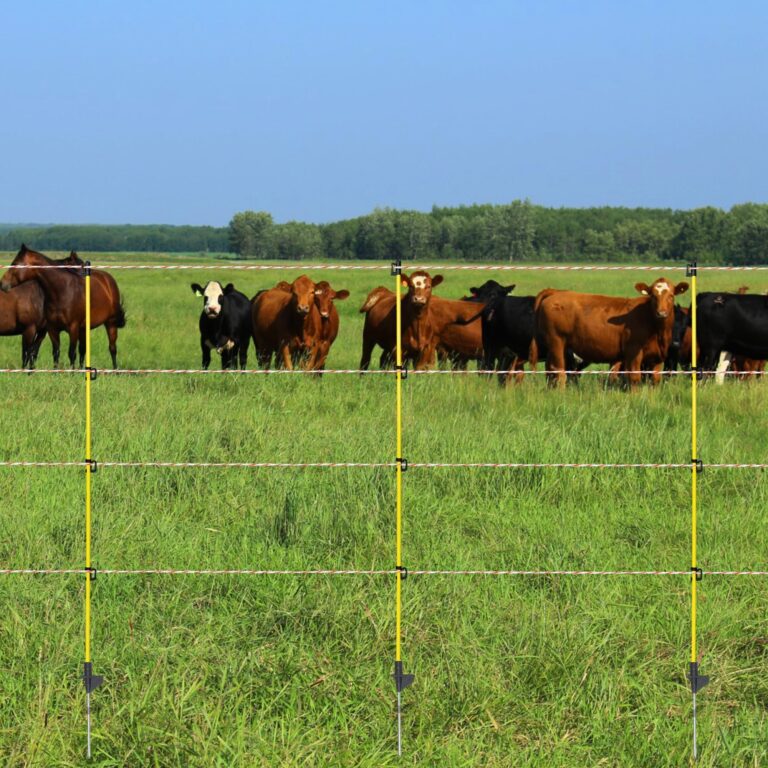 Amazon Electric Fence Posts 46 Inches Fiberglass Step In Temporary Electric Fence Posts For Cows Sheep Dog Portable Fence Stakes For Electric Fencing 10 PCS Patio Lawn Garden