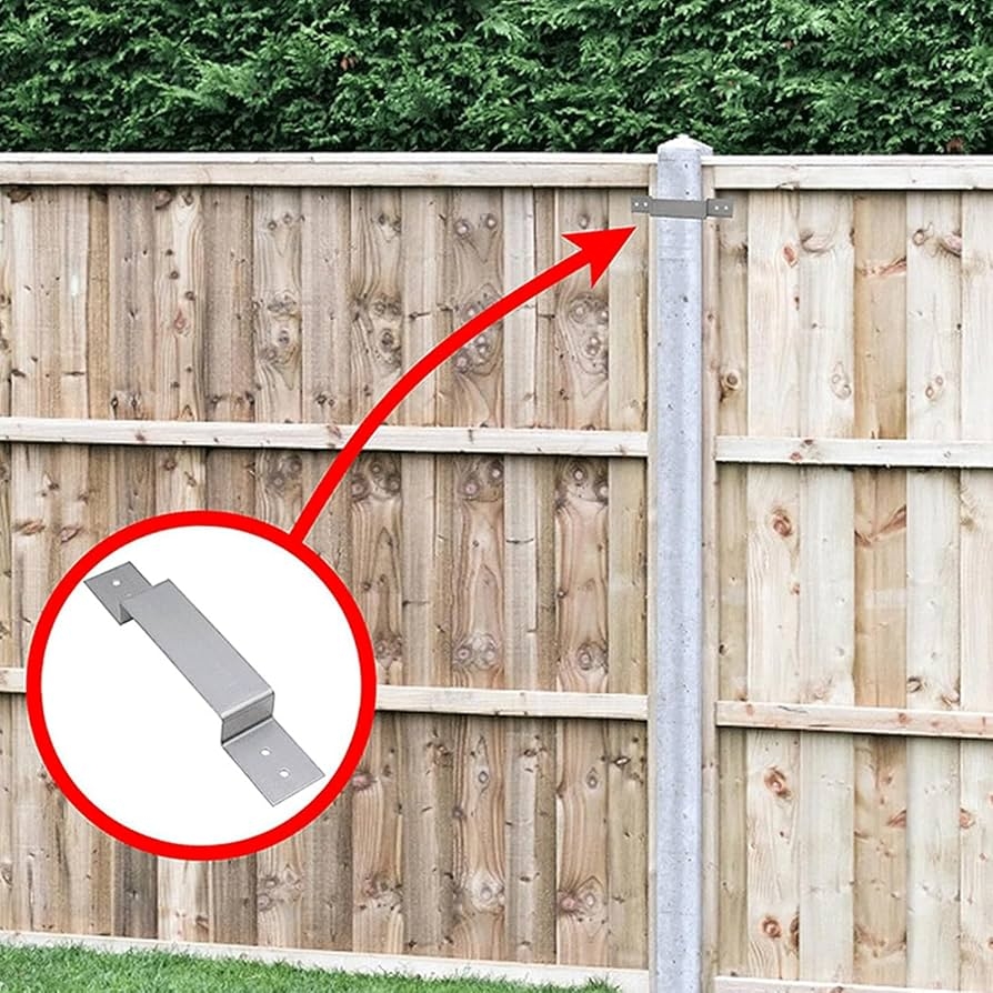 Amazon FLEXMAN 10Pcs Fence Post Security Bracket Alloy Steel Double Fence Panel Security Brackets With 40 Screw For 100mm Post Fence For Concrete Fence Wooden Fence Tools Home Improvement