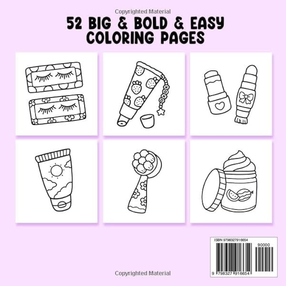 Amazon Glow Cosmetics Coloring Book For Adults And Kids Bold And Easy Simple And Big Designs For Relaxation Featuring Cosmetic Items Makeup And Skincare Products Bold Easy Coloring 9798327916654 Wyo Coco 