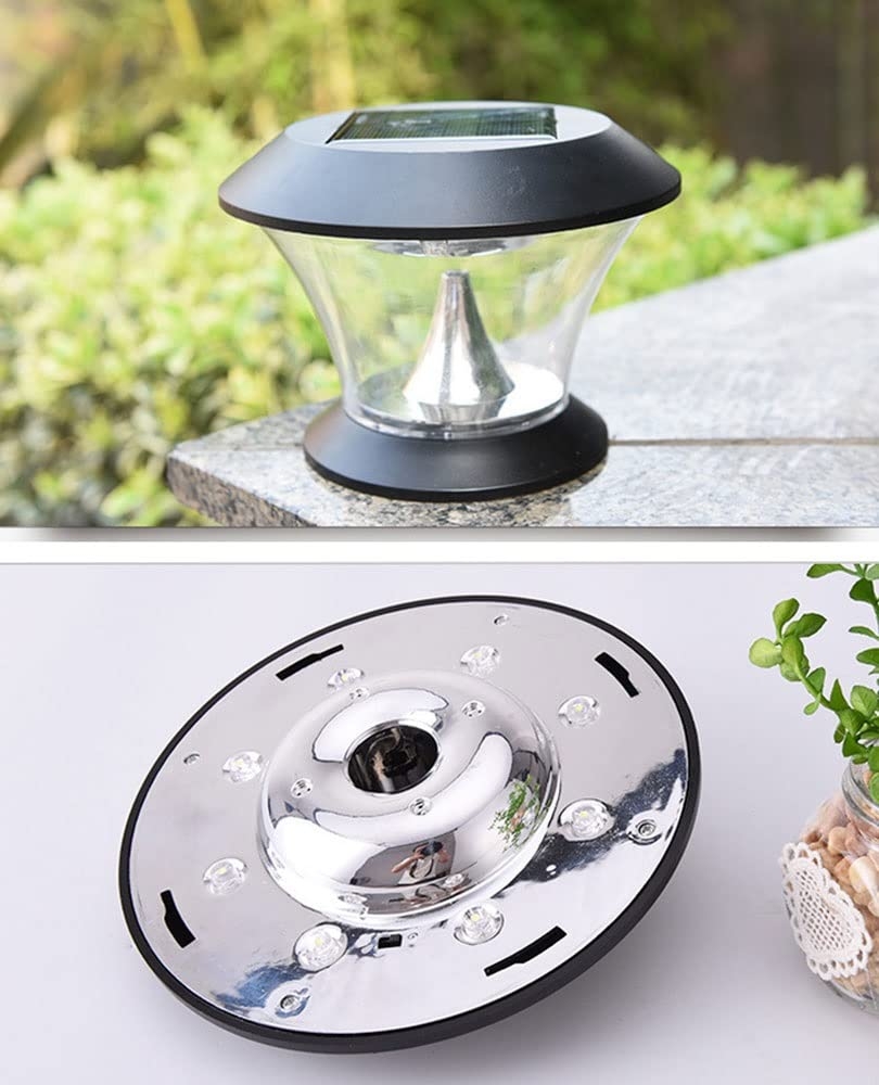 Amazon IP55 Waterproof Solar Outdoor Post Light Round LED Modern Simple Fence Cap Light Traditional Post Cap Light For Patio Garden Fence Lawn Pathway Driveway Front E27 Edison Color 