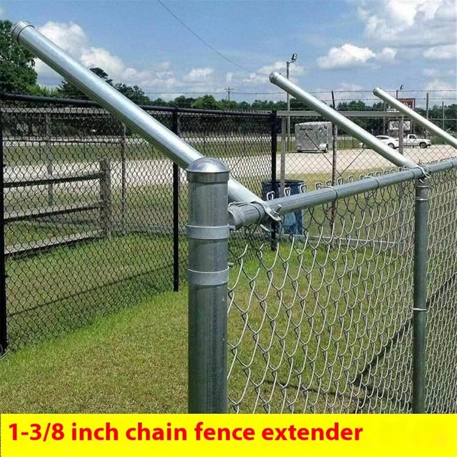Amazon JUTSTJUKO 1 3 8 Chain Link Fence Post Extender 20 Inch Fence Extension Height Galvanized Chain Link Fence Extension For Privacy And Dogs 9pcs Patio Lawn Garden