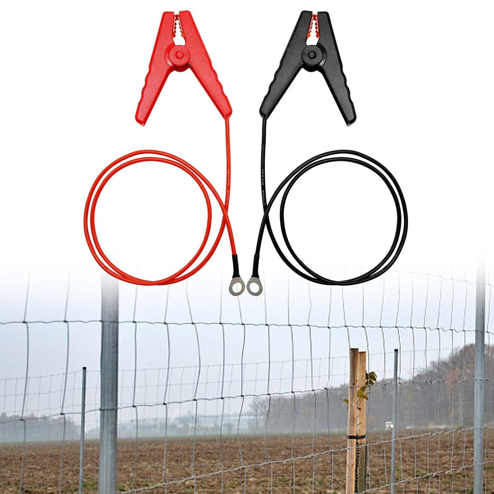Amazon Laffoonparts 2Pcs Electric Fence Lead Wire Set With Alligator Clip Solar Electric Fence Connector Agricultural Electric Fence Wire Connect Fencing System Wire Red Black Patio Lawn Garden