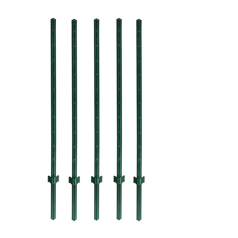 Amazon Metal Green Fence Post 7 Feet Pack Of 5 U Channel Steel Garden Post For Wire Fence Patio Lawn Garden