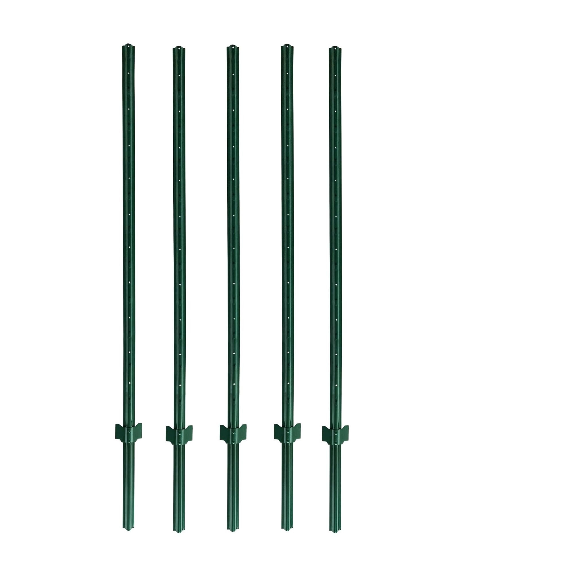 Amazon Metal Green Fence Post 7 Feet Pack Of 5 U Channel Steel Garden Post For Wire Fence Patio Lawn Garden