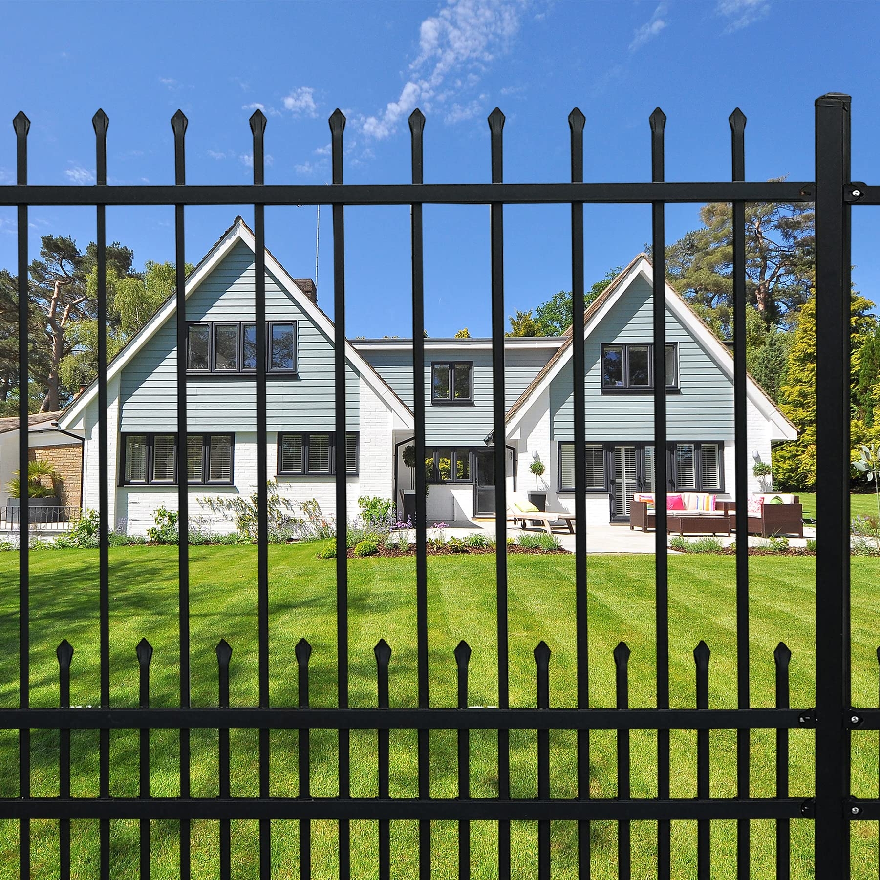 fence with metal posts