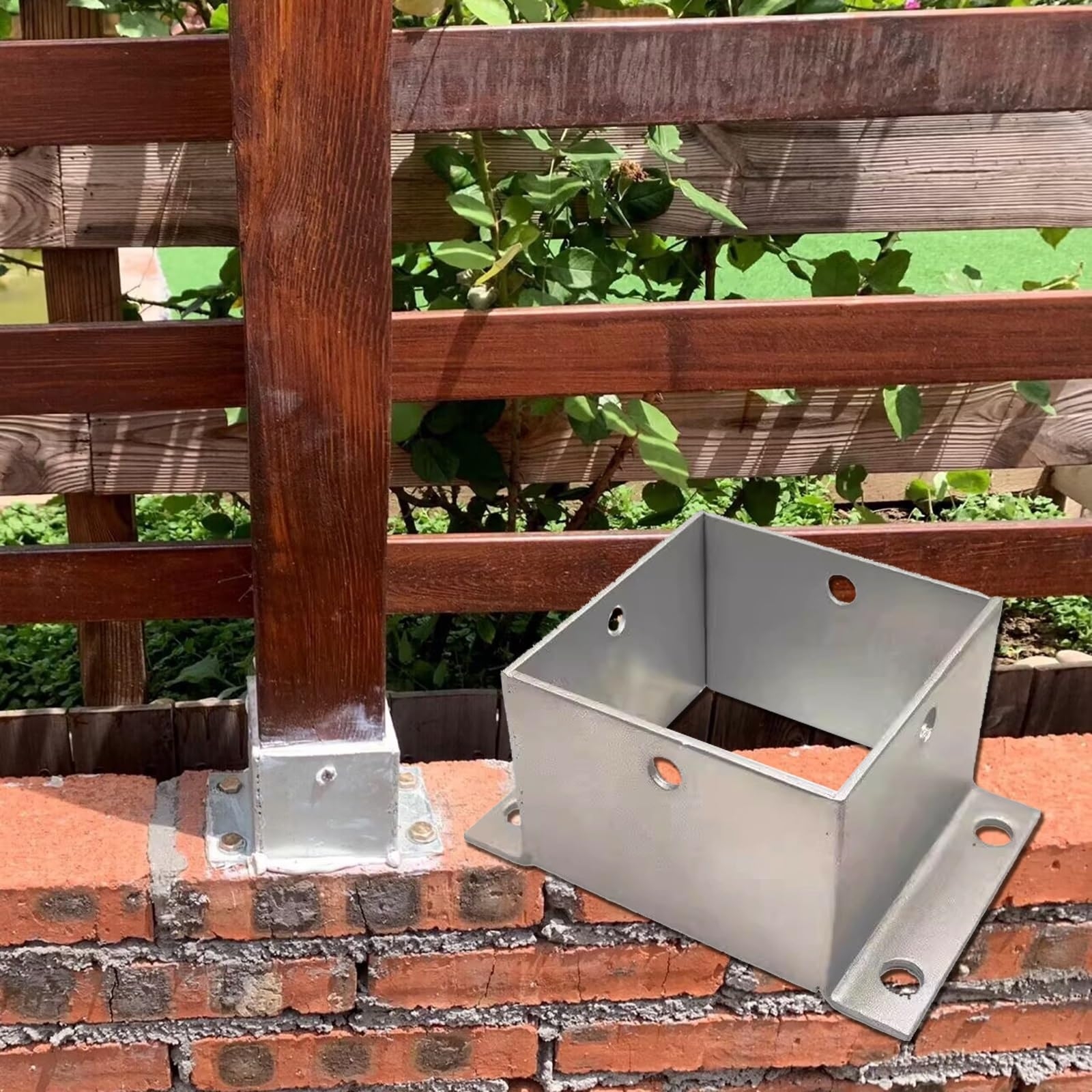 Amazon Post Column Base Wood To Concrete 8x8 7x7 6x6 5x5 4x4 3x3 2x2 Inch Heavy Duty Fence Post Anchor For Supports Porch Railing Post Holders Pergola Brackets Size 40x40mm 155x1 55 In 
